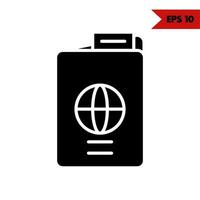 illustration of passport glyph icon vector