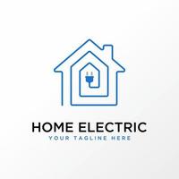 casa simple y única y componente eléctrico o imagen de iluminación icono gráfico diseño de logotipo concepto abstracto vector stock. se puede utilizar como un símbolo relacionado con la tecnología o la propiedad