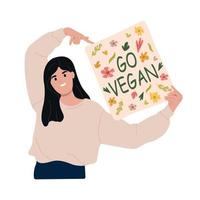 Presentation of the vegan diet month in January called Veganuary. Vector flat illustration