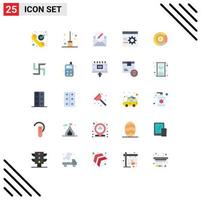 Universal Icon Symbols Group of 25 Modern Flat Colors of development coding witch broom browser envelope Editable Vector Design Elements