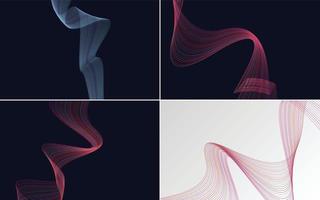 Collection of geometric minimal lines pattern set vector