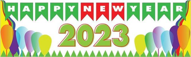 Happy new year banner design within styles colour 2023 vector