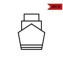 illustration of boat line icon vector