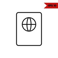 illustration of passport line icon vector