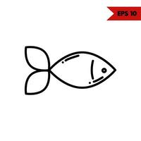 illustration of fish line icon vector