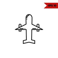 illustration of aircraft line icon vector