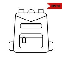 illustration of bag line icon vector