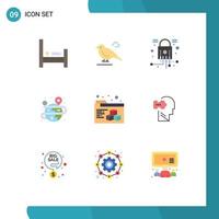 9 Creative Icons Modern Signs and Symbols of folder map cyber globe creative Editable Vector Design Elements