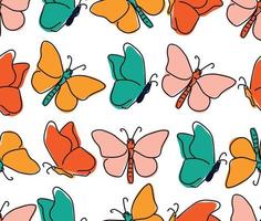 Seamles patrón de mariposas de colores para sus diseños textiles, plantillas, diseños vector