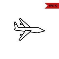 illustration of aircraft line icon vector