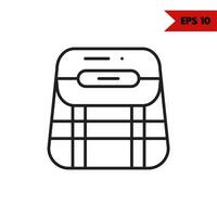 illustration of backpack line icon vector