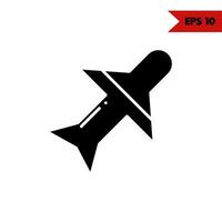 illustration of aircraft glyph icon vector