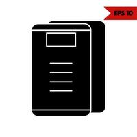 Illustration of note glyph icon vector