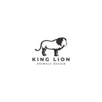 lion animal silhouette logo illustration vector design for branding