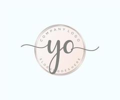 Initial YO feminine logo. Usable for Nature, Salon, Spa, Cosmetic and Beauty Logos. Flat Vector Logo Design Template Element.