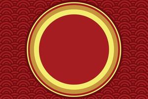 Golden Ring With Red Wave background suitable for ornamental oriental event vector