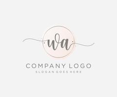 Initial WA feminine logo. Usable for Nature, Salon, Spa, Cosmetic and Beauty Logos. Flat Vector Logo Design Template Element.