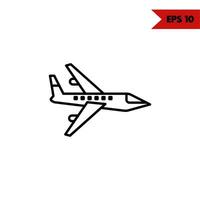 illustration of aircraft line icon vector