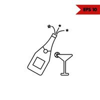 illustration of wine line icon vector