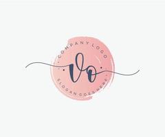 Initial VO feminine logo. Usable for Nature, Salon, Spa, Cosmetic and Beauty Logos. Flat Vector Logo Design Template Element.