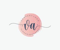 Initial VA feminine logo. Usable for Nature, Salon, Spa, Cosmetic and Beauty Logos. Flat Vector Logo Design Template Element.