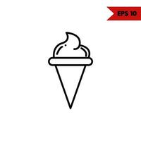 ilustración de icono de línea de helado vector