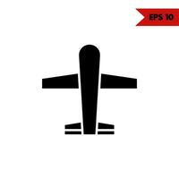 illustration of aircraft glyph icon vector
