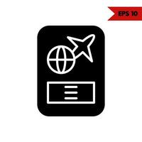 ilustración del icono de glifo de pasaporte vector