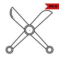 illustration of scissors line icon vector