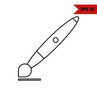 ilustración del icono de la línea de pincel vector