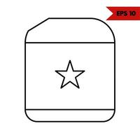 Illustration of eraser line icon vector