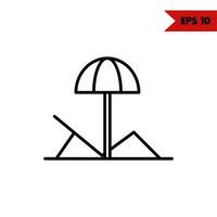 ilustración del icono de la línea de paraguas vector