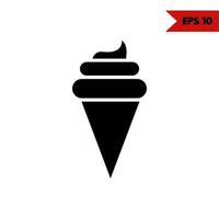 ilustración del icono de glifo de helado vector