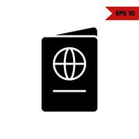 illustration of passport glyph icon vector