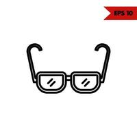 illustration of eyeglasses line icon vector