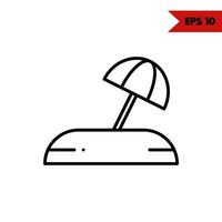 ilustración del icono de la línea de paraguas vector