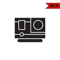 illustration of camera glyph icon vector