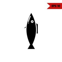 illustration of fish glyph icon vector