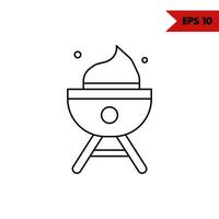 illustration of grill line icon vector