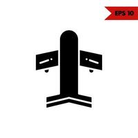 ilustración del icono de glifo de avión vector