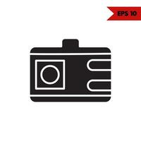 illustration of camera glyph icon vector