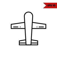 ilustración del icono de glifo de avión vector