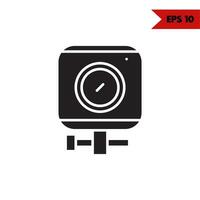 illustration of camera glyph icon vector