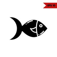 ilustración del icono de glifo de pescado vector