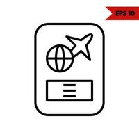 ilustration of passport line icon vector