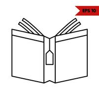 illustration of book line icon vector