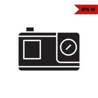 illustration of camera glyph icon vector