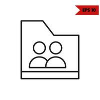 illustration of folder line icon vector