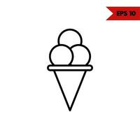 ilustración de icono de línea de helado vector