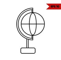 illustration of globe line icon vector